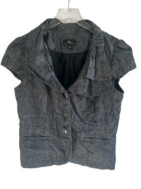 IZ Y2K Dark Gray Button Front Vest